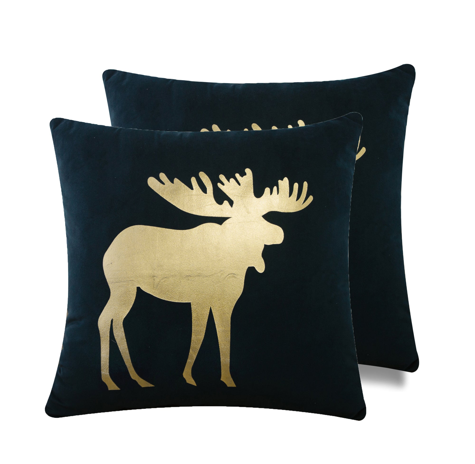 Christmas Gold and Silver - SKU: GS1818KSMSG1 - Pattern ELK -  with Gold Foil Print - Set of 2