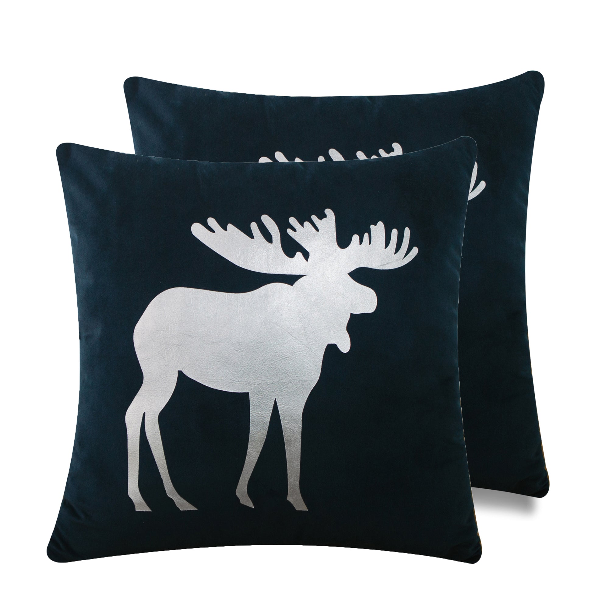 Christmas Gold and Silver - SKU: GS1818KSMSS1 - Pattern ELK -  with Silver Foil Print - Set of 2