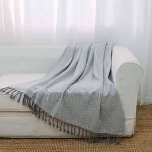 Los Angeles Knit Throw with Fringe - Chevron Pattern - Many color options