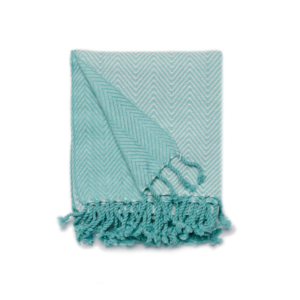 Los Angeles Knit Throw with Fringe - Chevron Pattern - Many color options