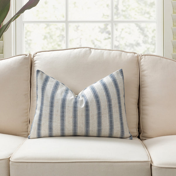 Michael Penney Throw Pillow-Check and Stripe - Neutral Color - Size in 14 x 20 and 20 x 20 inches