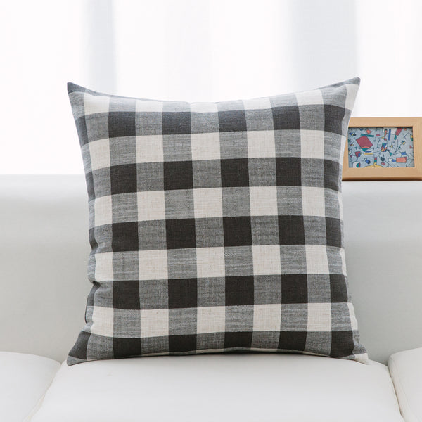 Michael Penney Throw Pillow-Check and Stripe - Neutral Color - Size in 14 x 20 and 20 x 20 inches