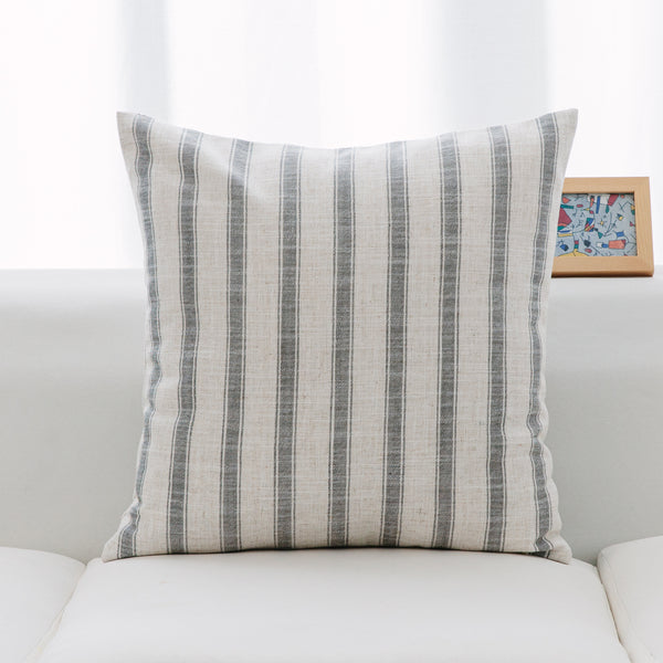 Michael Penney Throw Pillow-Check and Stripe - Neutral Color - Size in 14 x 20 and 20 x 20 inches