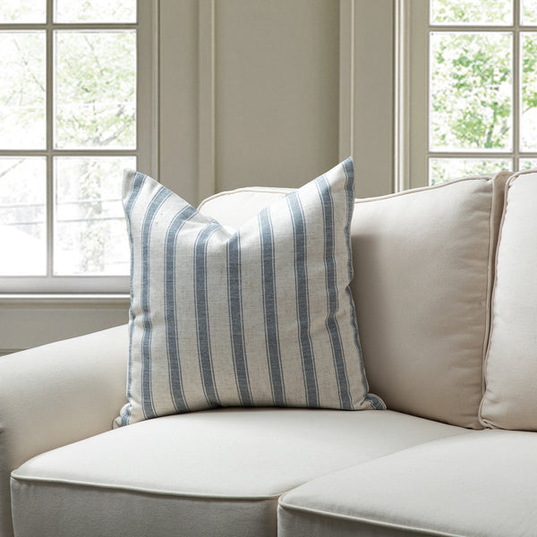 Michael Penney Throw Pillow-Check and Stripe - Neutral Color - Size in 14 x 20 and 20 x 20 inches